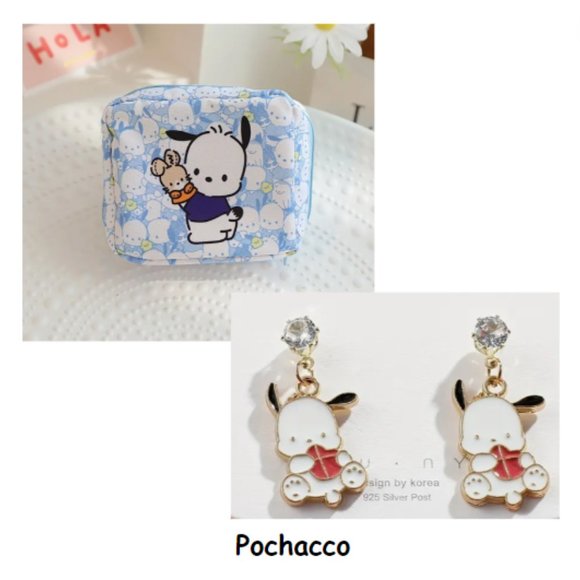 Sanrio Bundle! 1 pair of 925 Earrings & Wallet Storage Bag - Picture 3 of 4